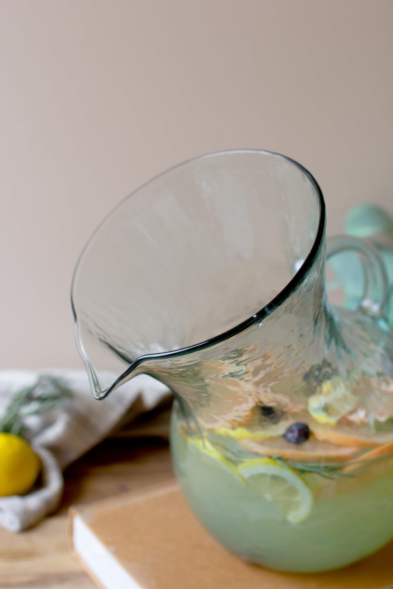 KALALOU Large Glass Tilted Pitcher, One Size, Green/BLue - Image 2